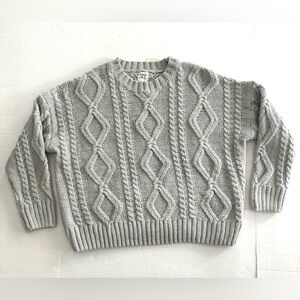 Princess Polly Anaya Oversized‎ Cable Knite Chunky Sweater Gray Women's Size M/L